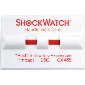 SpotSee ShockWatch Clip Double Tube Impact Indicators, 25G Range, White/Red, 100/Box SpotSee ShockWatch Clip Double Tube Impact Indicators, 25G Range, 100/Box