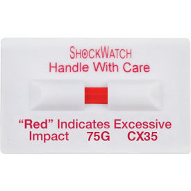 SpotSee ShockWatch Clip Double Tube Impact Indicators, 75G Range, White/Red, 100/Box SpotSee ShockWatch Clip Single Tube Impact Indicators, 75G Range, 100/Box
