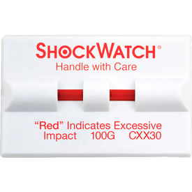 SpotSee ShockWatch Clip Double Tube Impact Indicators, 100G Range, White/Red, 100/Box SpotSee ShockWatch Clip Double Tube Impact Indicators, 100G Range, 100/Box