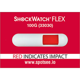 SpotSee ShockWatch Flex Single Tube Impact Indicators, 100G Range, 100/Box SpotSee ShockWatch Flex Single Tube Impact Indicators, 100G Range, 100/Box