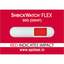 SpotSee ShockWatch Flex Single Tube Impact Indicators, 50G Range, 100/Box SpotSee ShockWatch Flex Single Tube Impact Indicators, 50G Range, 100/Box