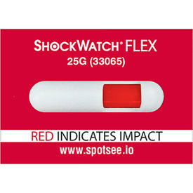 SpotSee ShockWatch Flex Single Tube Impact Indicators, 25G Range, 100/Box SpotSee ShockWatch Flex Single Tube Impact Indicators, 25G Range, 100/Box