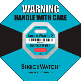 SpotSee™ ShockWatch® 2 Serialized Framed Impact Indicators, 10G Range, Teal, 50/Box SpotSee ShockWatch 2 Serialized Framed Impact Indicators, 10G Range, Teal, 50/Box