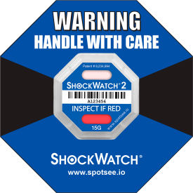 SpotSee™ ShockWatch® 2 Serialized Framed Impact Indicators, 15G Range, Blue, 50/Box SpotSee ShockWatch 2 Serialized Framed Impact Indicators, 15G Range, Blue, 50/Box