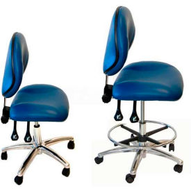 WSI 1000 Series Chair 1000-CB-ECR-BL, ESD Clean-Room Vinyl, Chrome Base, 18