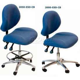 Workstation Industries, Inc. 1000-CB-ESD-BK WSI 1000 Series Chair 1000-CB-ESD-BK, ESD Fabric, Chrome Base, 18"-23"H, Black image.