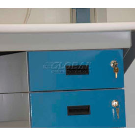 Workstation Industries, Inc. 2B-B WSI Box Drawer Cabinet 2B-B, Double 6", Blue image.