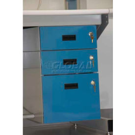 Workstation Industries, Inc. 2BF-B WSI Double Steel Drawer, 15"W x 19"D, Blue image.