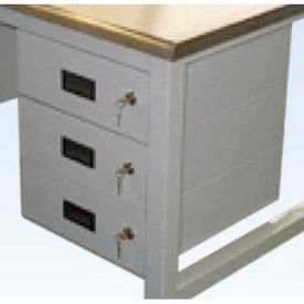 Workstation Industries, Inc. 3B-G WSI Box Drawer Cabinet 3B-G, Three 6", Grey image.