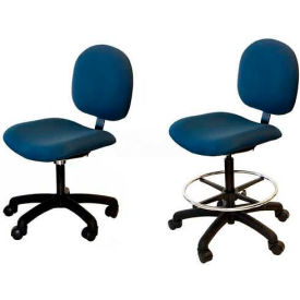 Workstation Industries, Inc. 500-ECR-BK WSI 500 Series Chair 500-ECR-BK, ESD Clean-Room Vinyl, Nylon Base, 18"-23"H, Black image.