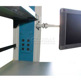 Workstation Industries, Inc. C2-SWA-FM-2 WSI C2 Series Flat Screen Swing Arm W/ 14 Lbs Weight, 48"W x 12"D, Gray image.
