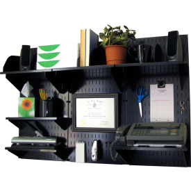 Wall Control 10-OFC-300 BB Wall Control Office Wall Mount Desk Storage and Organization Kit, Black, 48" X 32" X 12" image.