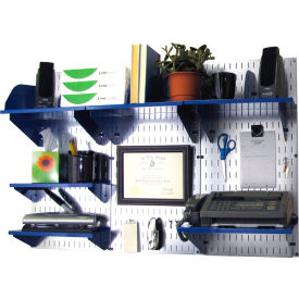 Wall Control 10-OFC-300 GVBU Wall Control Office Wall Mount Desk Storage and Organization Kit, Galvanized Blue, 48" X 32" X 12" image.