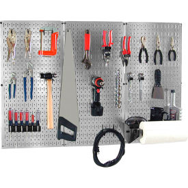 Wall Control 30-BAS-300 GVB Wall Control Pegboard Basic Tool Organizer Kit, Galvanized Black, 48" X 32" X 9" image.