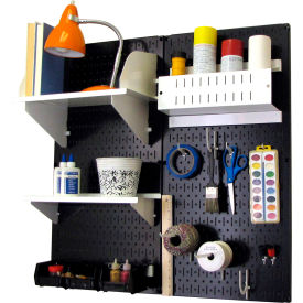 Wall Control 30-CC-200 BW Wall Control Pegboard Hobby Craft Organizer Storage Kit, Black/White, 32" X 32" X 9" image.