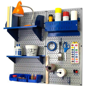 Wall Control 30-CC-200 GBU Wall Control Pegboard Hobby Craft Organizer Storage Kit, Gray/Blue, 32" X 32" X 9" image.