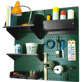 Wall Control 30-CC-200 GNB Wall Control Pegboard Hobby Craft Organizer Storage Kit, Green/Black, 32" X 32" X 9" image.