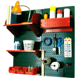 Wall Control 30-CC-200 GNR Wall Control Pegboard Hobby Craft Organizer Storage Kit, Green/Red, 32" X 32" X 9" image.