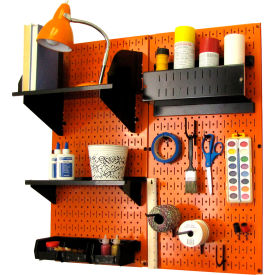 Wall Control 30-CC-200 ORB Wall Control Pegboard Hobby Craft Organizer Storage Kit, Orange/Black, 32" X 32" X 9" image.