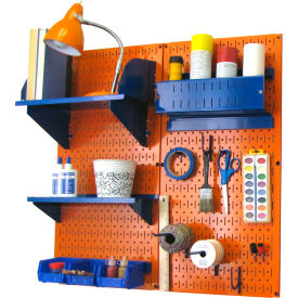 Wall Control 30-CC-200 ORBU Wall Control Pegboard Hobby Craft Organizer Storage Kit, Orange/Blue, 32" X 32" X 9" image.