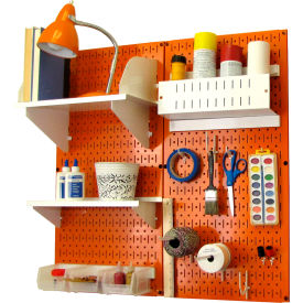 Wall Control 30-CC-200 ORW Wall Control Pegboard Hobby Craft Organizer Storage Kit, Orange/White, 32" X 32" X 9" image.