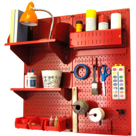 Wall Control 30-CC-200 RR Wall Control Pegboard Hobby Craft Organizer Storage Kit, Red, 32" X 32" X 9" image.