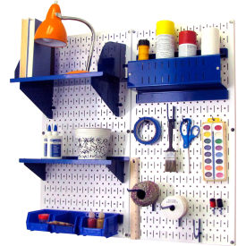 Wall Control 30-CC-200 WBU Wall Control Pegboard Hobby Craft Organizer Storage Kit, White/Blue, 32" X 32" X 9" image.