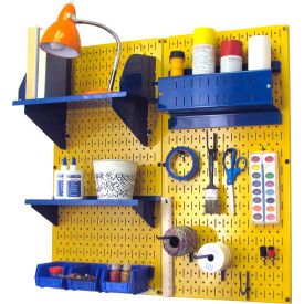 Wall Control 30-CC-200 YBU Wall Control Pegboard Hobby Craft Organizer Storage Kit, Yellow/Blue, 32" X 32" X 9" image.