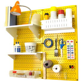 Wall Control 30-CC-200 YW Wall Control Pegboard Hobby Craft Organizer Storage Kit, Yellow/White, 32" X 32" X 9" image.
