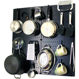 Wall Control 30-KTH-200 BBU Wall Control Kitchen Pegboard Pack Storage & Organization Kit, Black/Blue, 32" X 32" X 6" image.