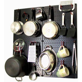 Wall Control 30-KTH-200 BR Wall Control Kitchen Pegboard Pack Storage & Organization Kit, Black/Red, 32" X 32" X 6" image.