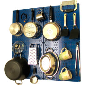 Wall Control 30-KTH-200 BUB Wall Control Kitchen Pegboard Pack Storage & Organization Kit, Blue/Black, 32" X 32" X 6" image.