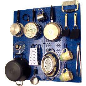 Wall Control 30-KTH-200 BUBU Wall Control Kitchen Pegboard Pack Storage & Organization Kit, Blue, 32" X 32" X 6" image.