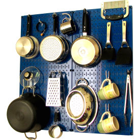 Wall Control Kitchen Pegboard Pack Storage & Organization Kit, Blue/White, 32