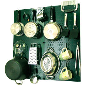Wall Control 30-KTH-200 GNW Wall Control Kitchen Pegboard Pack Storage & Organization Kit, Green/White, 32" X 32" X 6" image.