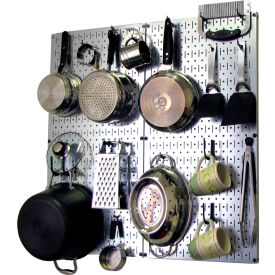 Wall Control 30-KTH-200 GVB Wall Control Kitchen Pegboard Pack Storage & Organization Kit, Galvanized Black, 32" X 32" X 6" image.