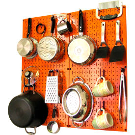 Wall Control 30-KTH-200 ORBU Wall Control Kitchen Pegboard Pack Storage & Organization Kit, Orange/Blue, 32" X 32" X 6" image.
