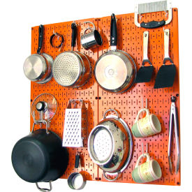Wall Control 30-KTH-200 ORW Wall Control Kitchen Pegboard Pack Storage & Organization Kit, Orange/White, 32" X 32" X 6" image.