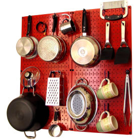 Wall Control 30-KTH-200 RBU Wall Control Kitchen Pegboard Pack Storage & Organization Kit, Red/Blue, 32" X 32" X 6" image.