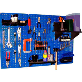Wall Control 30-WRK-400 BUB Wall Control Pegboard Standard Tool Storage Kit, Blue/Black, 48" X 32" X 9" image.