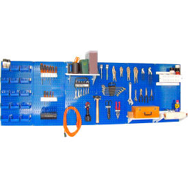 Wall Control 30-WRK-800 BUW Wall Control Pegboard Master Workbench Kit, Blue/White, 96" X 32" X 9" image.