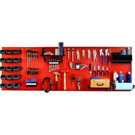 Wall Control 30-WRK-800 RB Wall Control Pegboard Master Workbench Kit, Red/Black, 96" X 32" X 9" image.