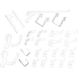 Wall Control KT-200-DLX W Wall Control Slotted Pegboard 26 pc Hook Kit, White image.