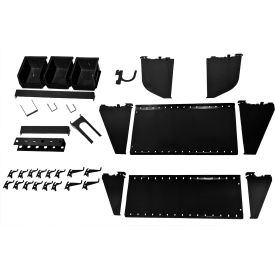 Wall Control KT-400-WRK B Wall Control Slotted Tool Board Workstation Accessory Kit For Pegboard & Slotted Tool Board, Black image.