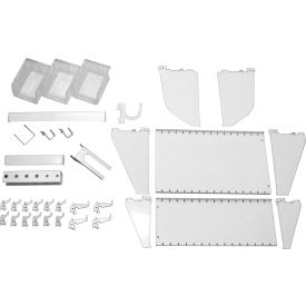 Wall Control KT-400-WRK W Wall Control Slotted Tool Board Workstation Accessory Kit For Pegboard & Slotted Tool Board, White image.