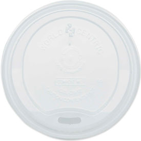 World Centric CULCS12 World Centric Hot Cup Lids, Fits 10-20 oz Cups, White, 1,000/Carton image.