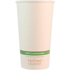 WORLD CENTRIC CUSU20 World Centric NoTree Paper Hot Cups, 20 oz, Natural, 1,000/Carton image.