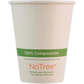 World Centric CUSU8 World Centric NoTree Paper Hot Cups, 8 oz, Natural, 1,000/Carton image.