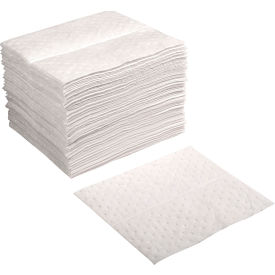 Global Industrial B2305920 Global Industrial™ Hydrocarbon Based Oil Sorbent Pad, Medium Weight,15" x 18", White, 100/Pack image.