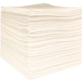 Global Industrial 670636 Global Industrial™ Oil Only Sorbent Pads, Heavyweight, 15"W x 18"L, White, 100/Pack image.